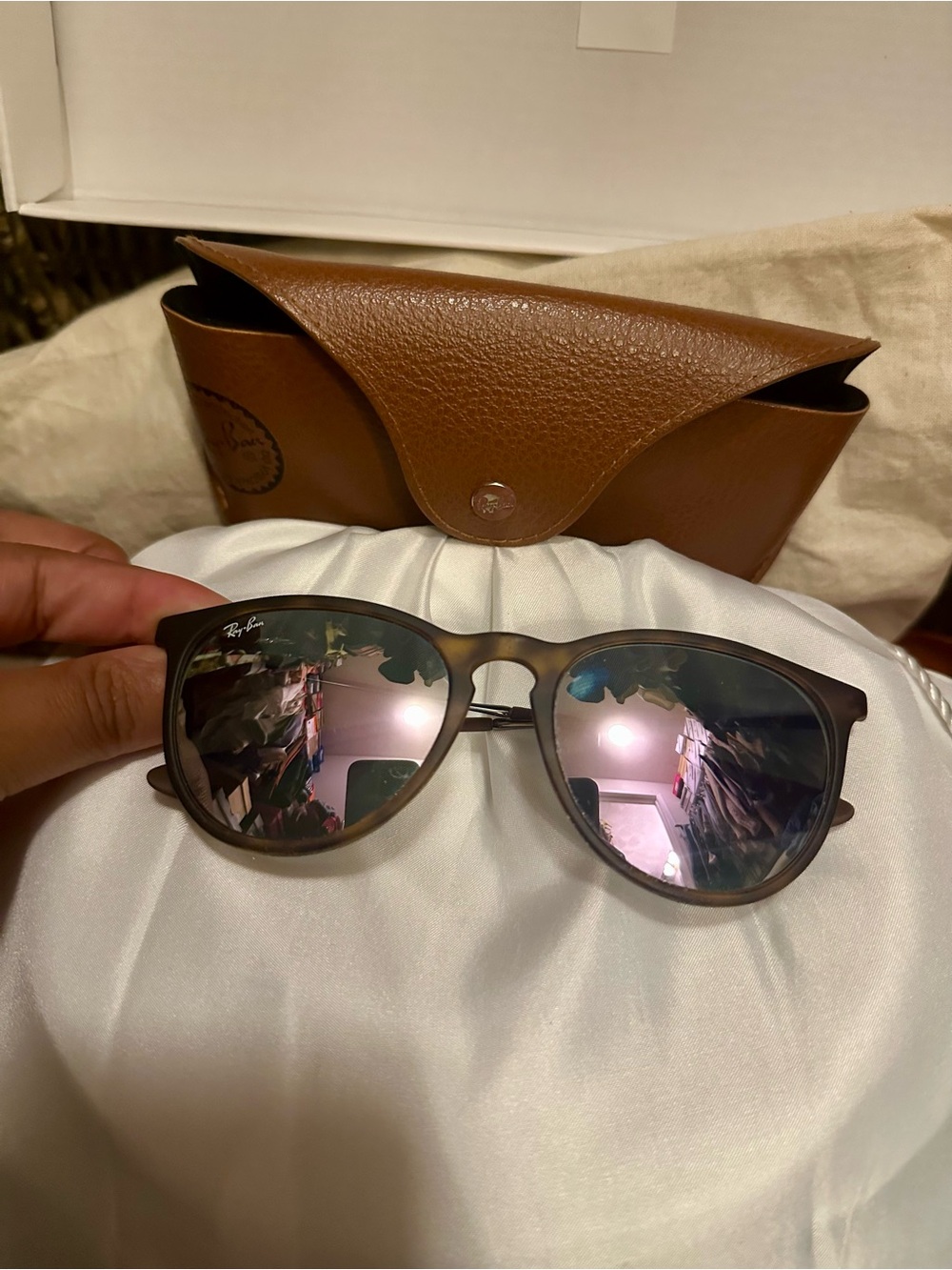 Ray-Ban Women's Brown Frame Sunglasses RB4171 Erika